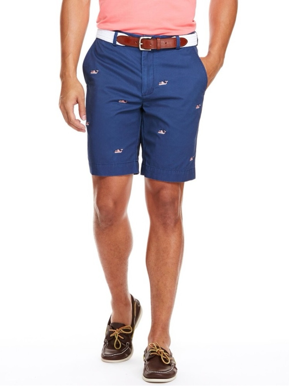 Vineyard Vines Navy Embroidered Whale Chino Shorts Size 28 Preppy